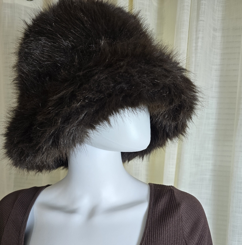 Elegant Brown Faux Fur Hat